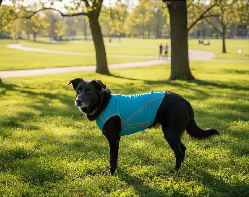 Capas con filtro solar UPF 50+ para perros marca Zunblock