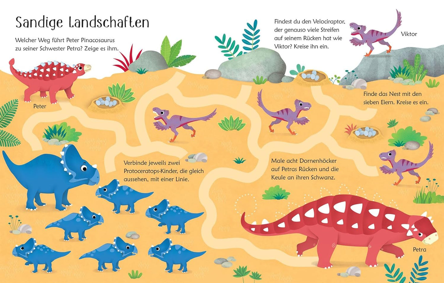Libro: "Mein grosses wisch-und-weg-Buch: Dinosaurier". Actividades en alemán