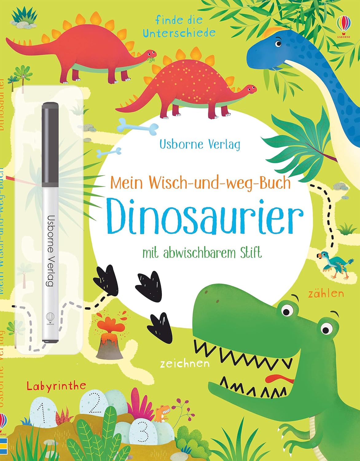 Libro: "Mein grosses wisch-und-weg-Buch: Dinosaurier". Actividades en alemán