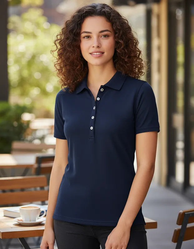 Polera manga corta de vestir corte recto mujer con filtro solar UV