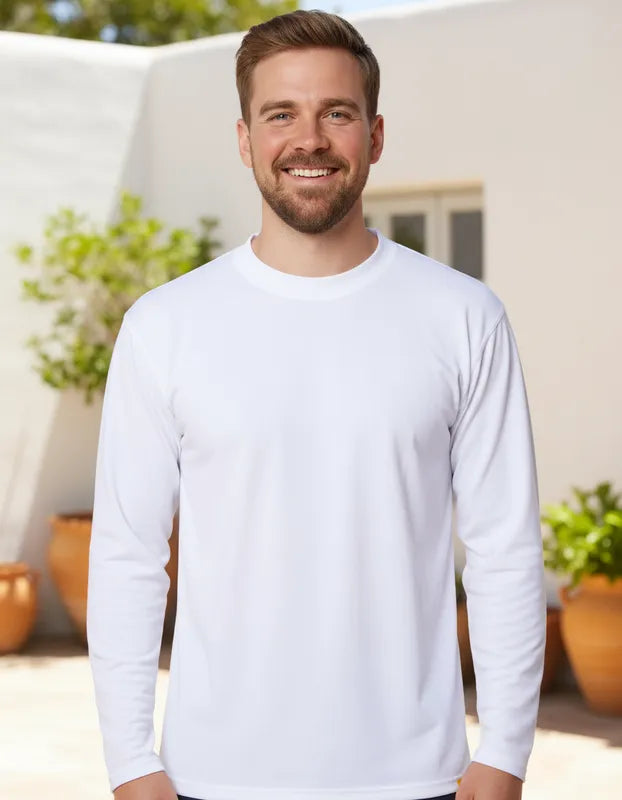 Polera manga larga de vestir corte recto hombre con filtro solar UPF 50+marca IQ
