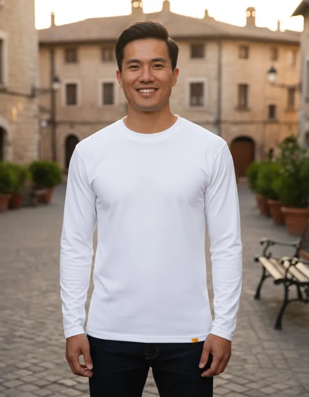 Polera manga larga de vestir corte recto hombre con filtro solar UPF 50+marca IQ