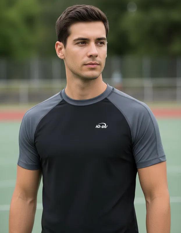 Polera manga corta corte recto hombre con filtro solar UPF 300+ marca IQ