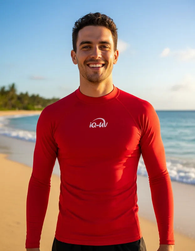 Polera manga larga corte recto hombre con filtro solar UPF 300+ marca IQ