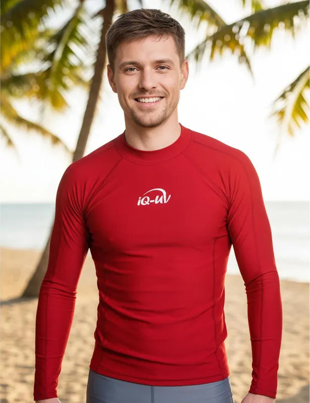Polera manga larga corte recto hombre con filtro solar UPF 300+ marca IQ