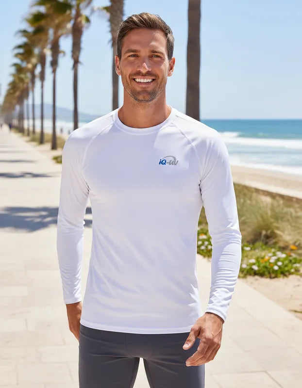 Polera manga larga corte recto hombre con filtro solar UPF 300+ marca IQ