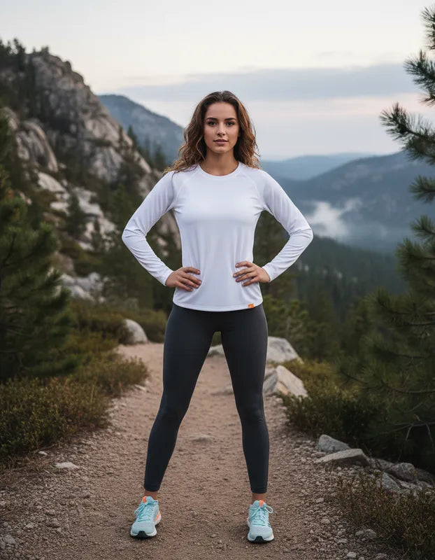 Polera manga larga de vestir corte recto mujer con filtro solar UPF 50+marca IQ