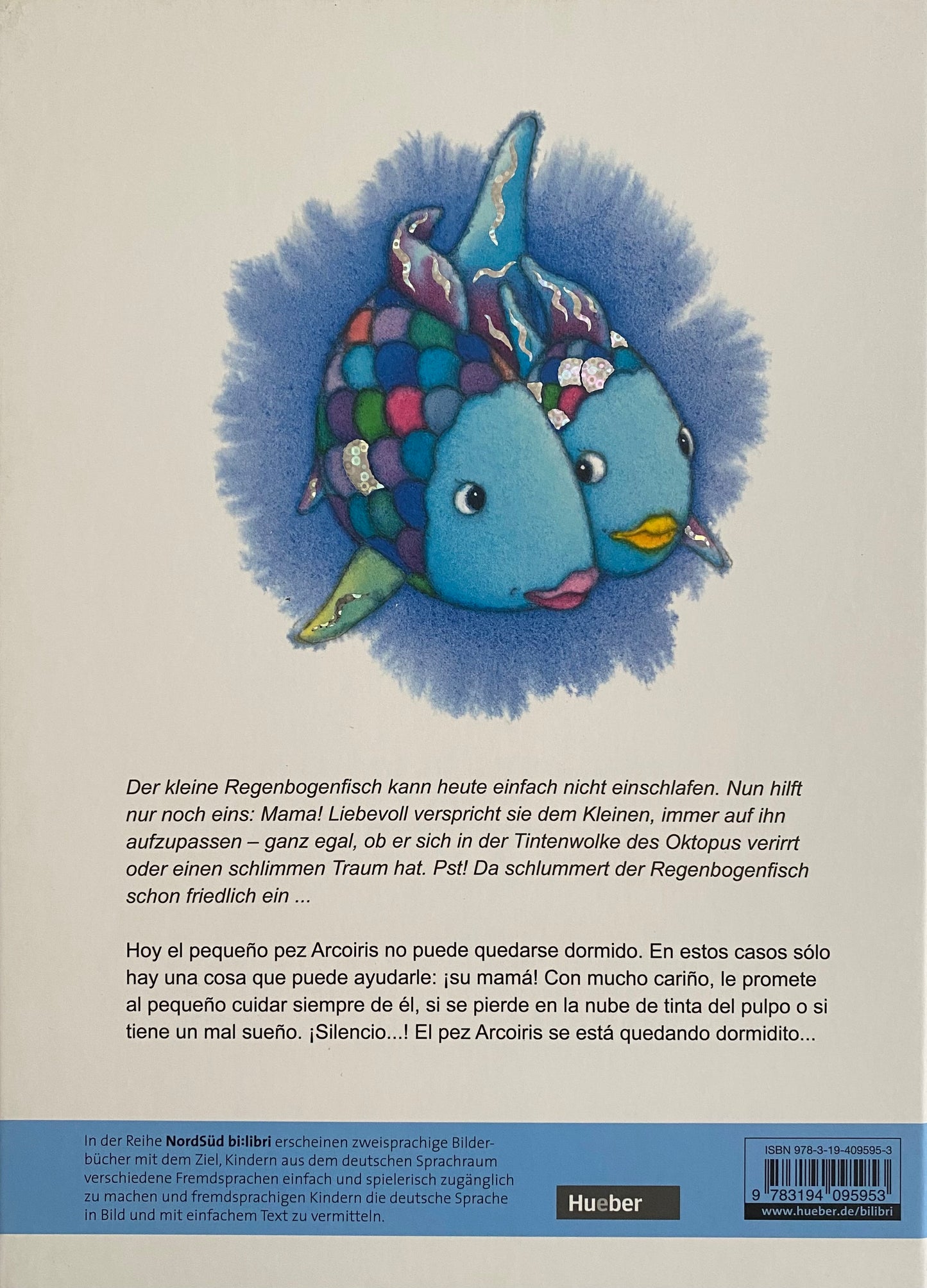 Libro de cuento alemán/español "schalf gut, kleiner regenbogenfisch!" - "duerme bien, pequeño pez arcoiris!"