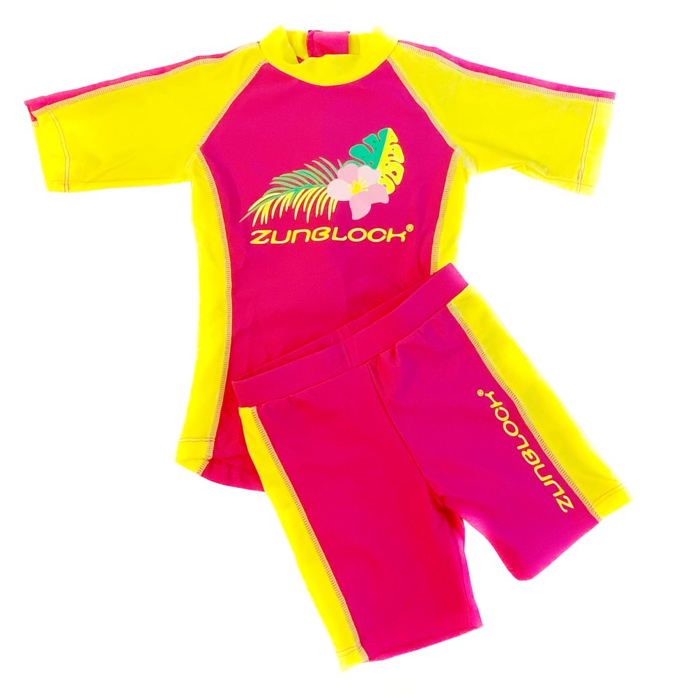 Traje de baño polera m corta short UPF 50+ marca Zunblock