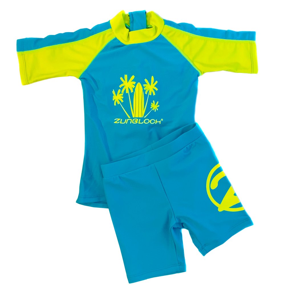 Traje de baño polera m corta short UPF 50+ marca Zunblock