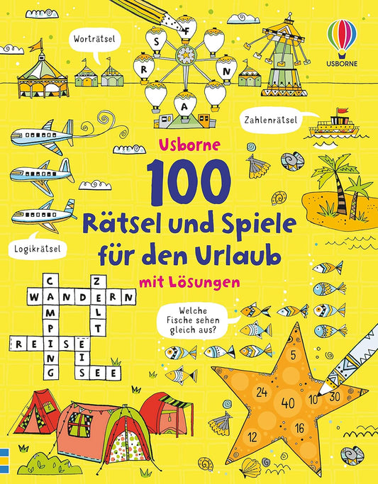 "100 Rätsel und Spiele für den Urlaub: mit Lösungen" - 100 Acertijos de palabras, imágenes y números para las vacaciones en Alemán