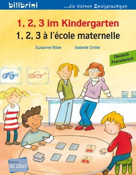 "1,2,3 Kindergarten-1,2,3 el jardín infantil". Cuento bilingüe. Diferentes idiomas.