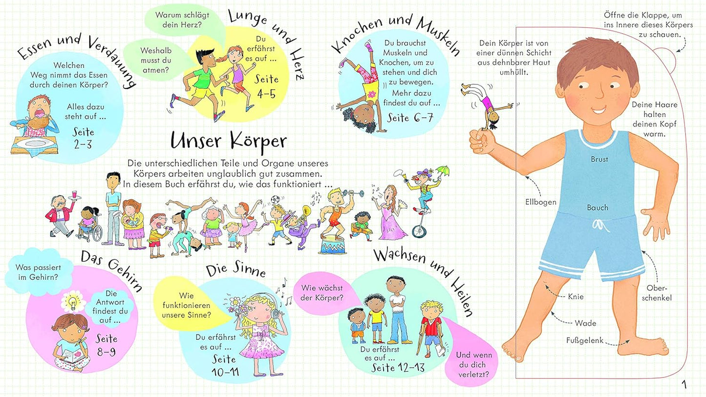 Libro de actividades alemán "Aufklappen und entdecken: dein körper" - "Abre y descubre: tu cuerpo"