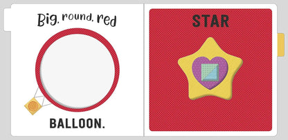 Libro de aprendizaje en inglés "Big, round, red ballon" - "Balón grande, redondo, rojo"
