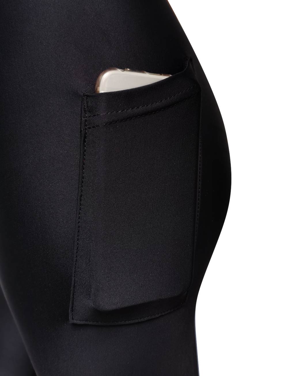 Calza larga pretina delgada mujer con bolsillo para celular y filtro solar UPF 300+ marca IQ