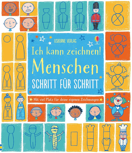 Libro para aprender a dibujar en alemán "Ich kann zeichnen! Menschen-schritt für schritt" - "yo puedo dibujar personas-paso a paso"