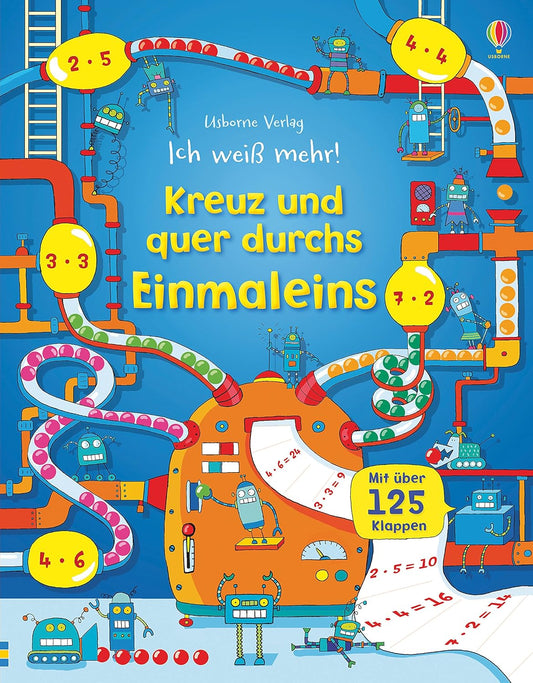 Libro de matemáticas alemán "Ich weiss mehr! Kreuz und quer durchs einmaleins" - “yo se más! va y viene uno por uno”