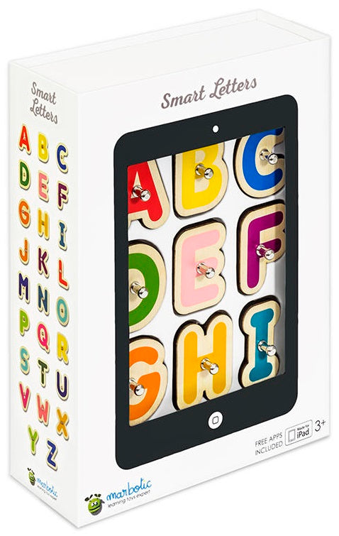 Kit de aprendizaje interactivo Marbotic. 26 letras de madera