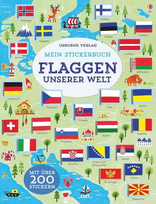 Mein Stickerbuch. "Flaggen Unserer Welt". Libro con adhesivos. Alemán