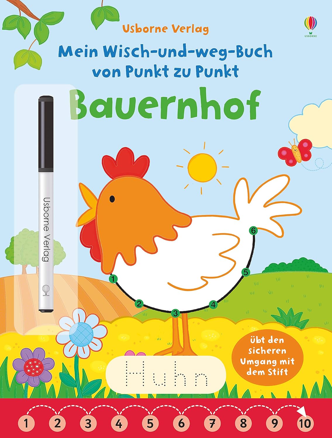 Libro alemán: Mein Wisch-und-weg-Buch von Punkt zu Punkt: Bauernhof