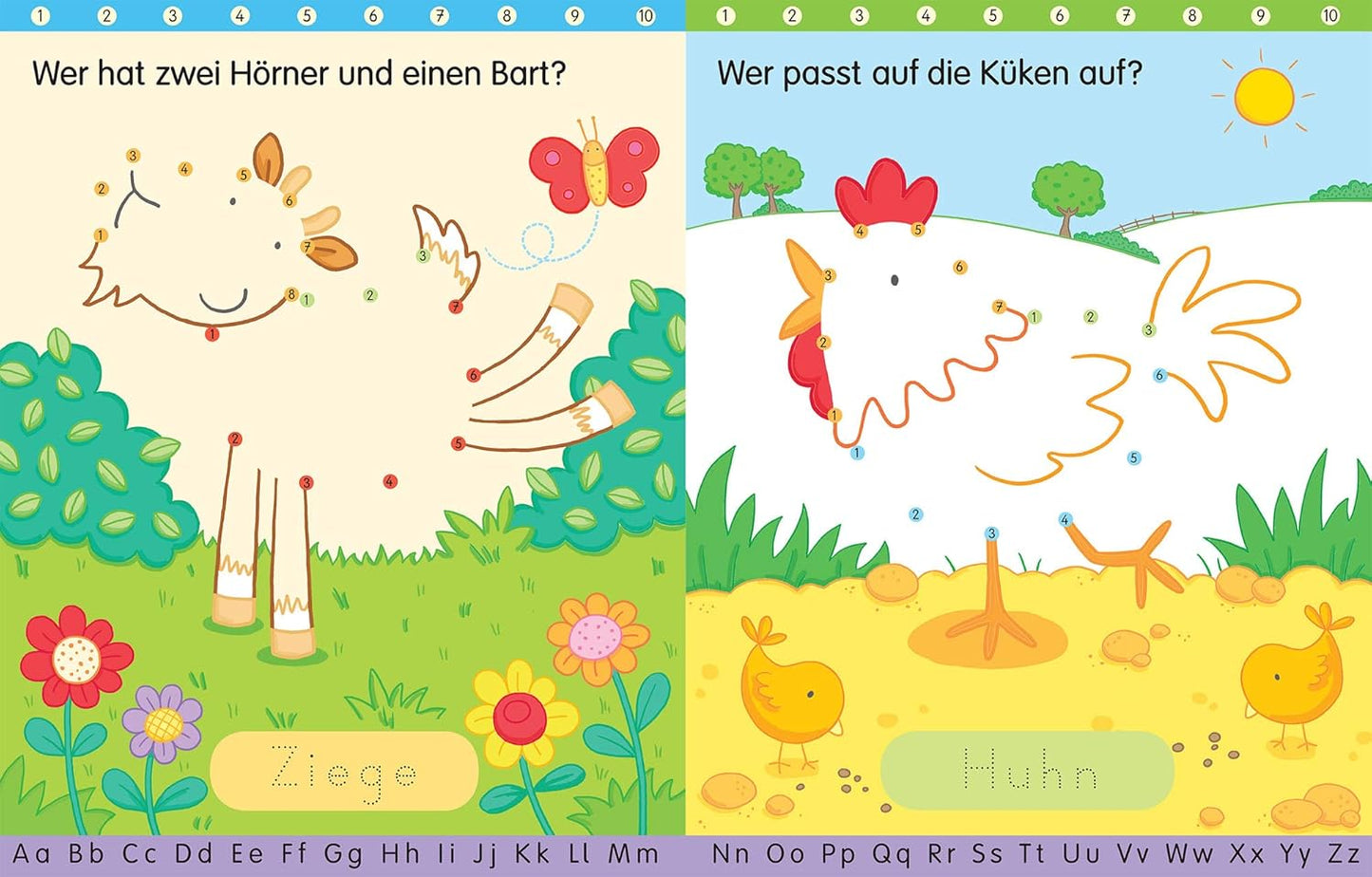 Libro alemán: Mein Wisch-und-weg-Buch von Punkt zu Punkt: Bauernhof