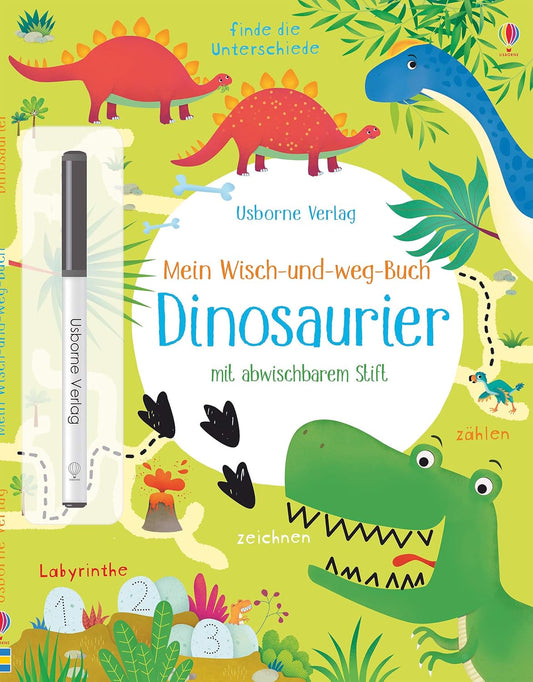 Libro: "Mein grosses wisch-und-weg-Buch: Dinosaurier". Actividades en alemán