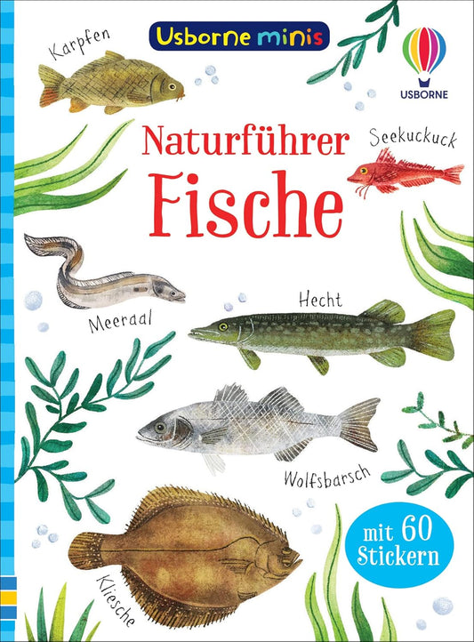 "Naturführer Fische". Libro con adhesivos. Alemán
