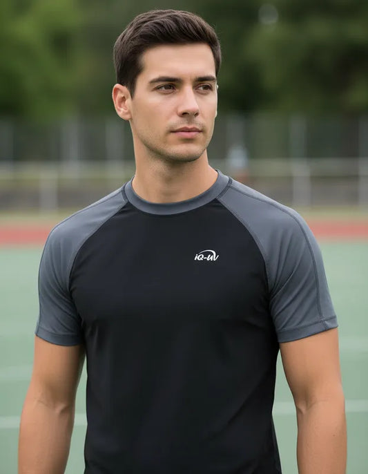 Polera manga corta corte recto hombre con filtro solar UPF 300+ marca IQ