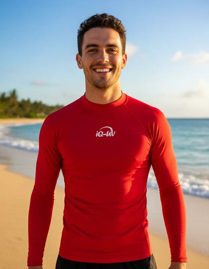 Polera manga larga corte recto hombre con filtro solar UPF 300+ marca IQ