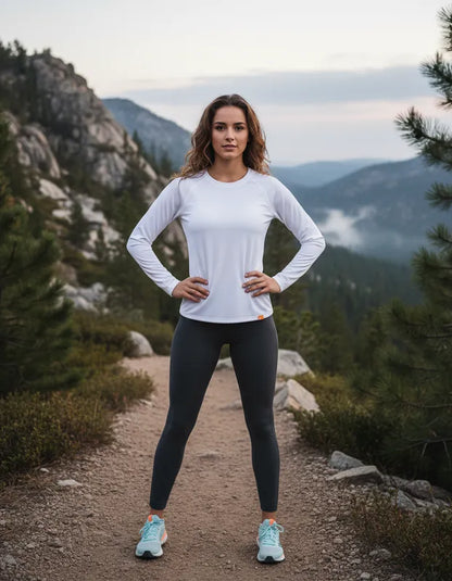 Polera manga larga de vestir corte recto mujer con filtro solar UPF 50+marca IQ