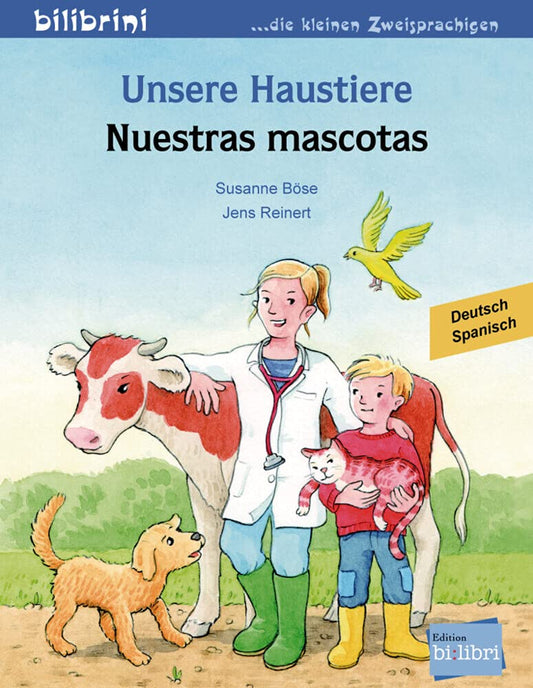 "Unsere Haustiere-Nuestras mascotas". Cuento bilingüe. Diferentes idiomas.