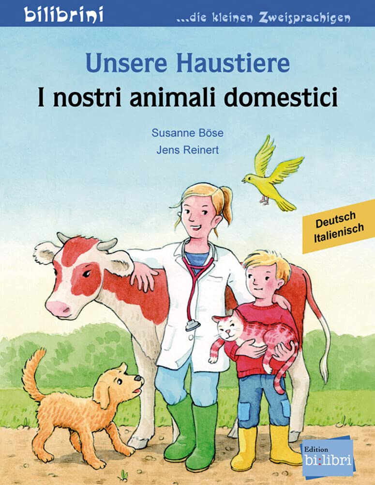 "Unsere Haustiere-Nuestras mascotas". Cuento bilingüe. Diferentes idiomas.