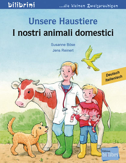 "Unsere Haustiere-Nuestras mascotas". Cuento bilingüe. Diferentes idiomas.