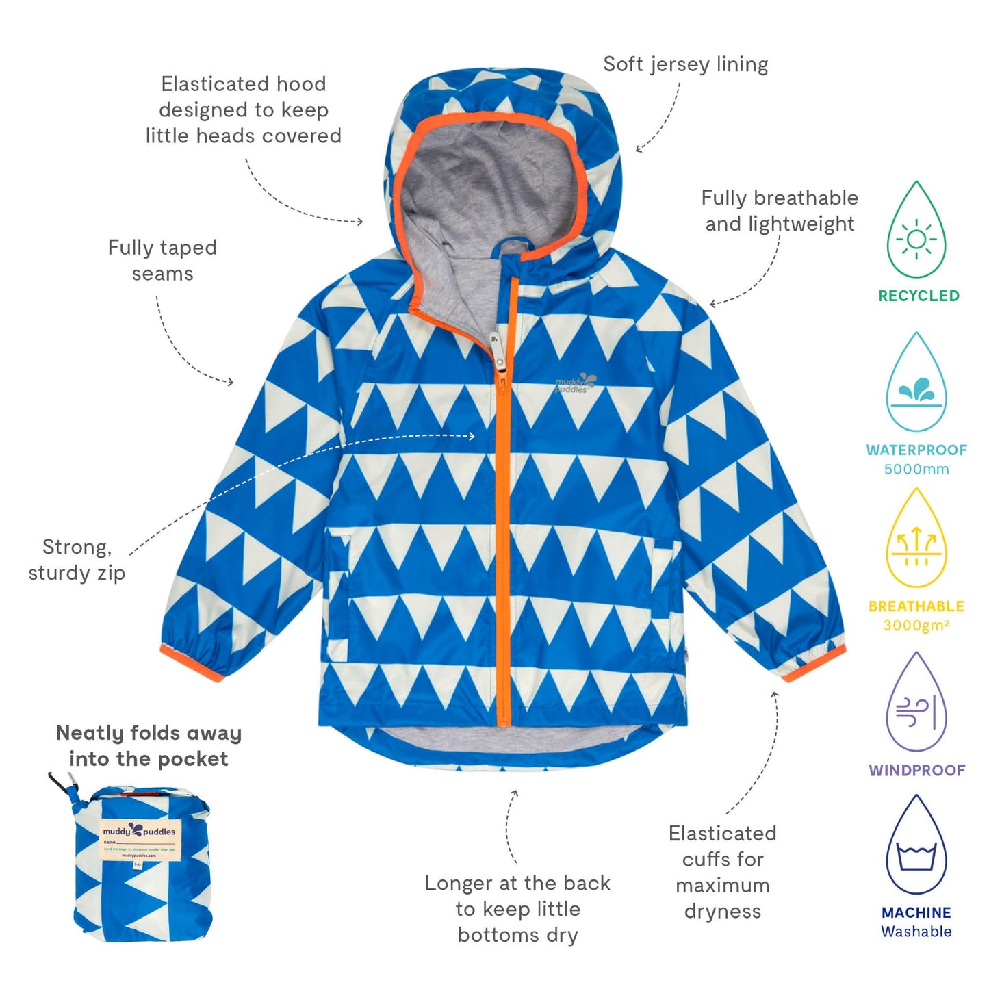 Chaqueta 100% impermeable 5.000mm marca Muddy Puddles