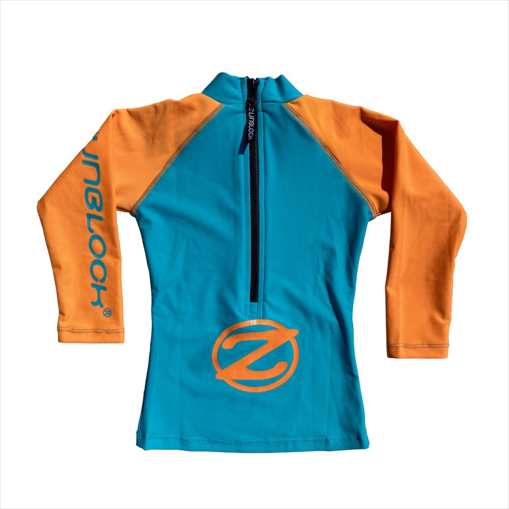 Traje de baño polera manga larga con short con filtro solar UPF 50+ marca Zunblock