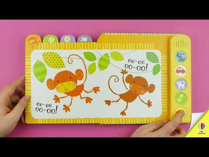 Libro de aprendizaje infantil con sonidos: "Baby's very first noisy book" - "El primer libro de sonidos del bebé" en inglés.