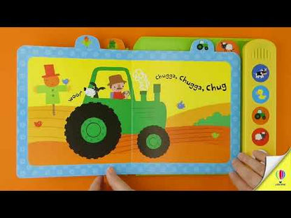Libro infantil de aprendizaje en inglés "baby´s very first noisy boock: farm"-"el primer libro de sonidos del bebé: la granja" Con sonidos.