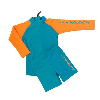 Traje de baño polera manga larga con short con filtro solar UPF 50+ marca Zunblock